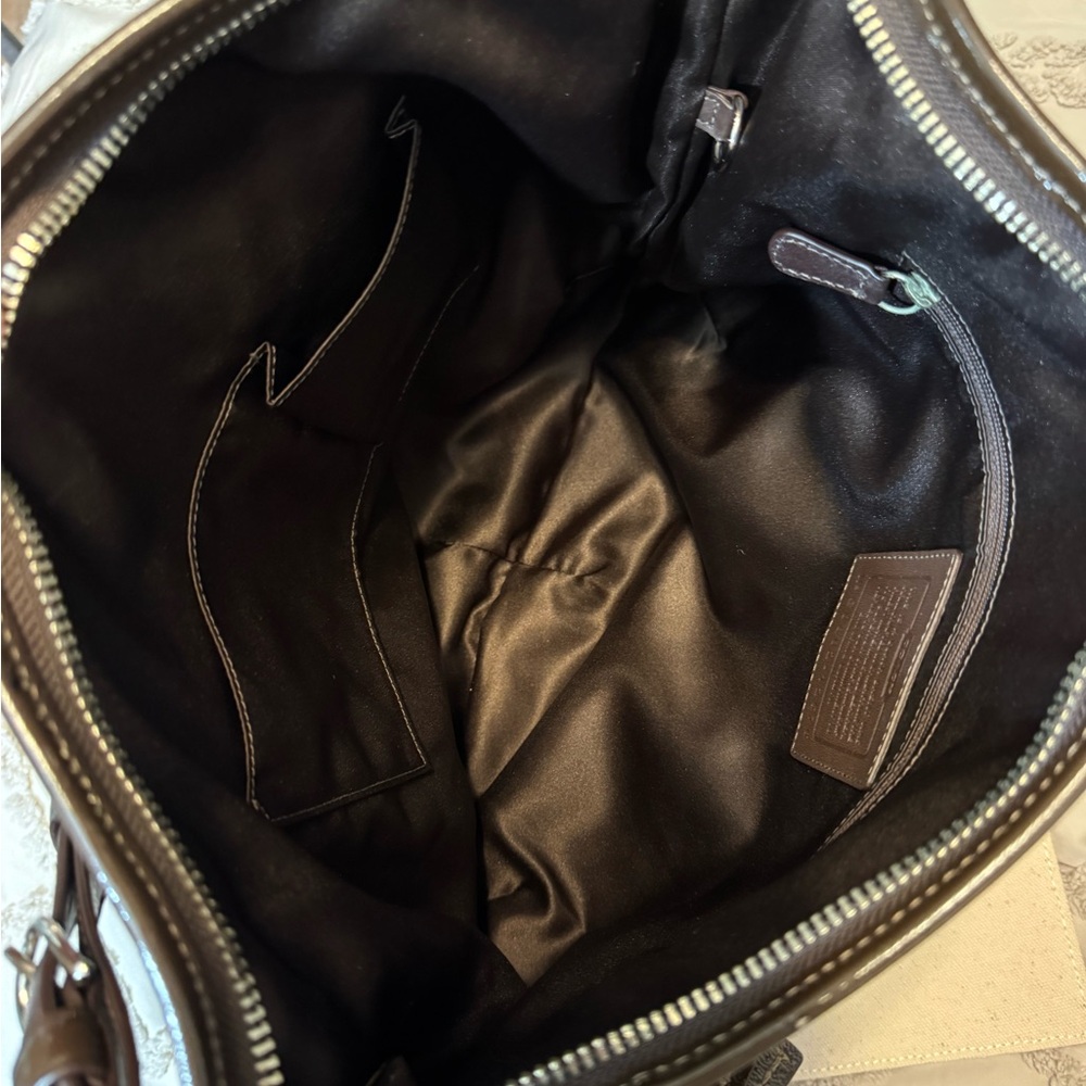 Coach Dark Brown Signature Shoulder Bag - Picture 5 of 5